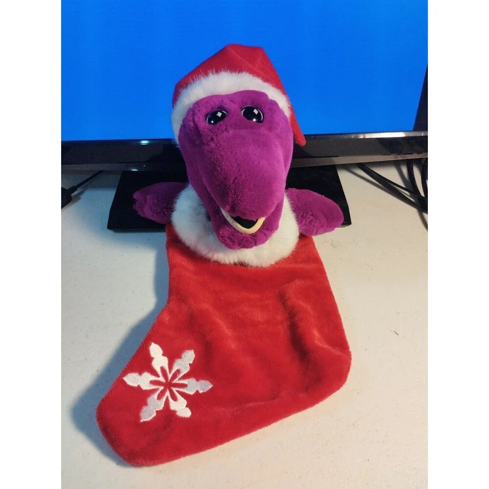 Vintage Barney the Dinosaur 1993 Christmas Stocking - Lyons Group